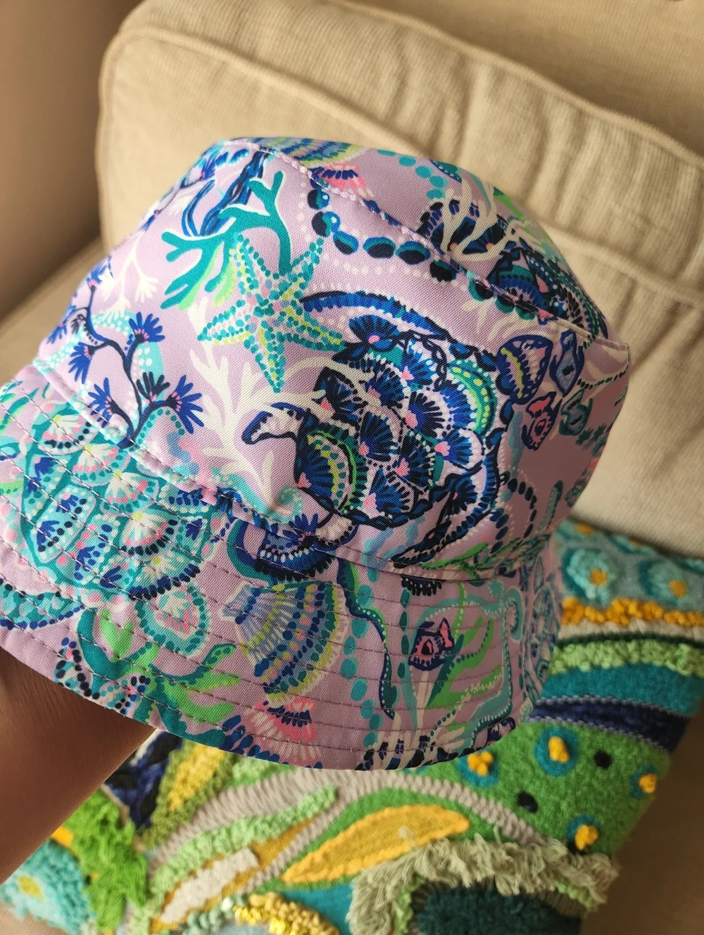 Lilly Pulitzer Pink Paisley Print Bucket Hat